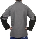 Veste soudeur cuir gris/dos tissu anti-feu/velcro+pression taille S [la pièce]