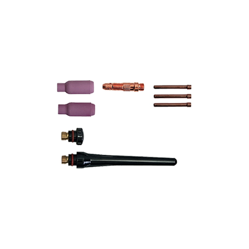KIT DE DEMARRAGE POUR TORCHES TIG TTW17/18/26 (BOUCHON LONG+PORTE ELECTRODES Ø2.4MM+DIFFUSEUR GAZ Ø2.4MM+BUSE CERAMIQUE GR 6 Ø9.8MM)