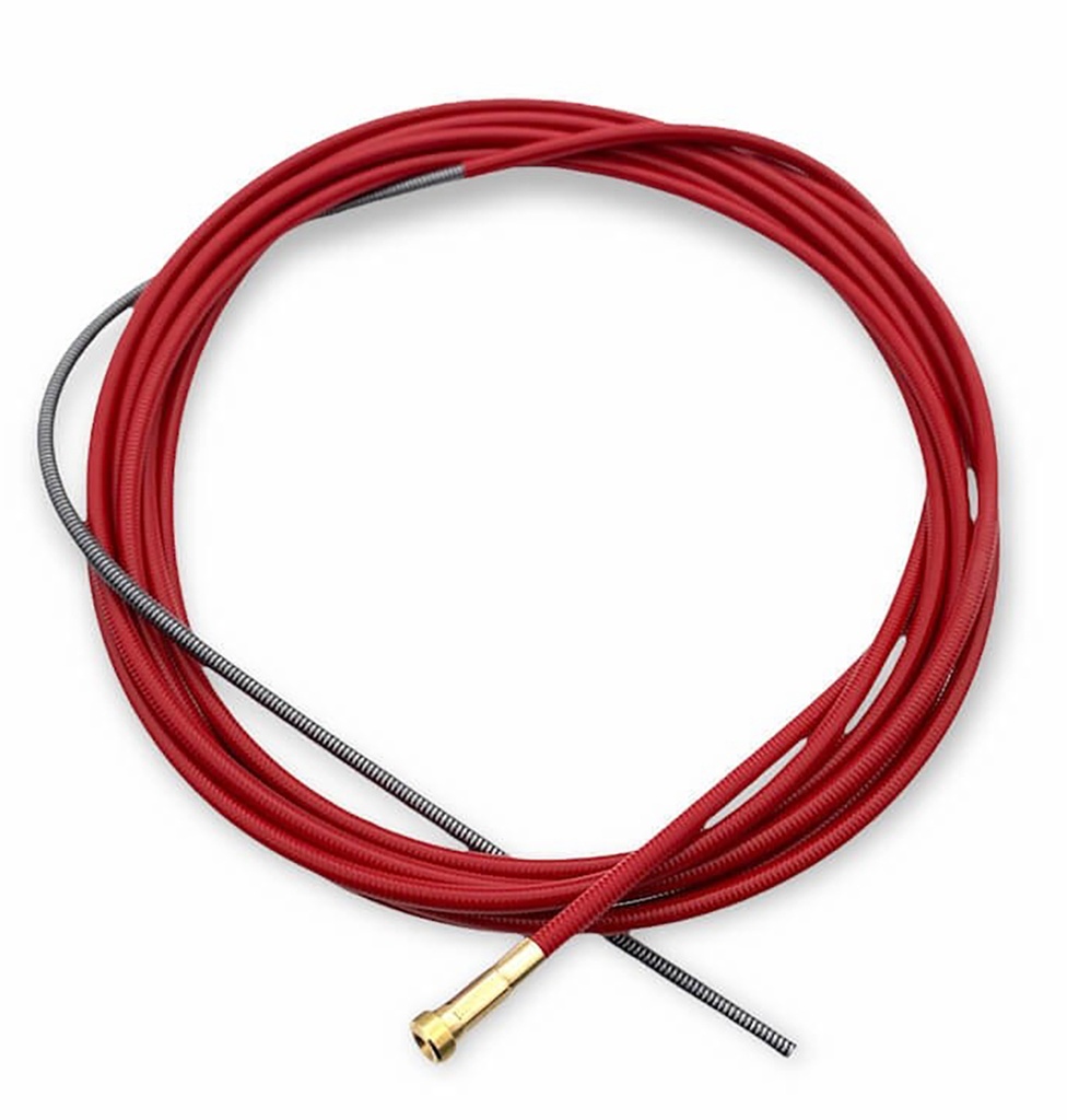 Gaine teflon rouge 3,4 m - fil ø 1,0/1,2 mm - alu/inox [la pièce]