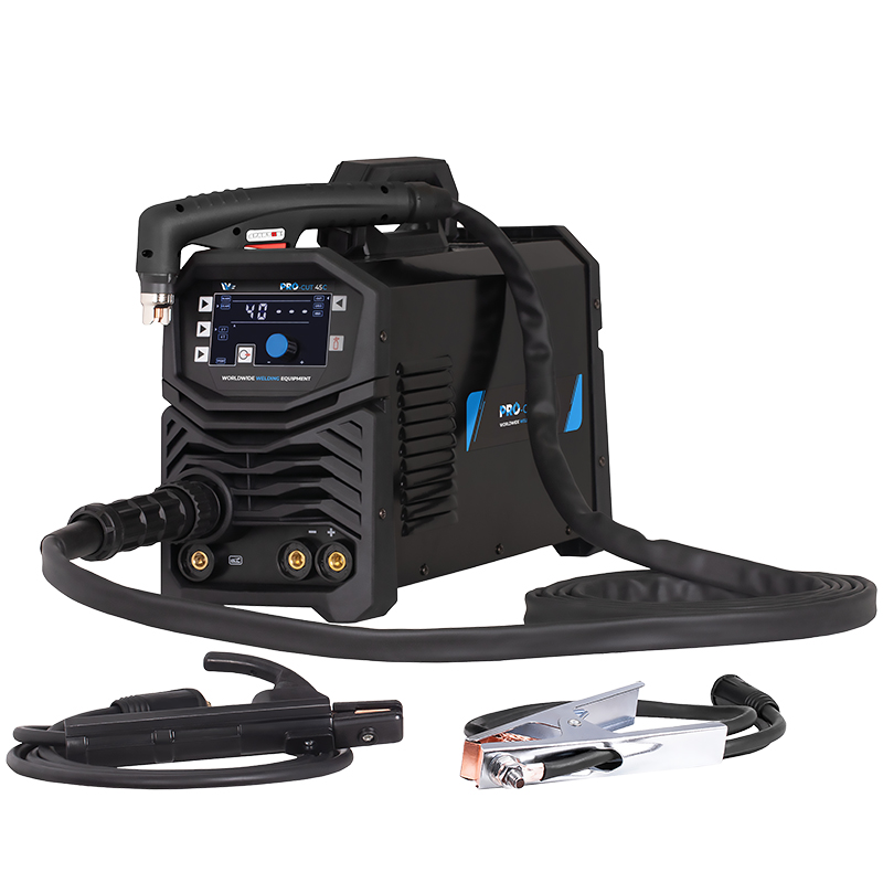 Découpeur plasma PROCUT 45 avec compresseur intégré - 40A, Epaisseur de coupe max 20mm avec torche plasma 4m et Kit Pince de masse - alimentation 230v monophasé[la pièce]