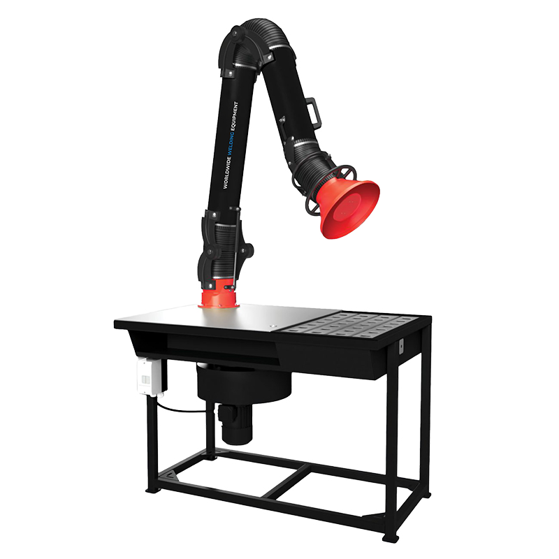 Table de soudage avec extraction de fumées - débit 1000 m³/h, bras d'aspiration 2m, capacité 100kg, alimentation 380v [la pièce]
