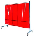 Ecran mobile d'atelier 1 VOLET avec 2 rideaux suspendus Epaisseur 0,4 mm - Orange - hauteur 1950 mm x largeur 2100 mm [la pièce]