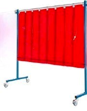 Ecran mobile d'atelier 1 VOLET avec lanières suspendues Epaisseur 300 x 2 mm - Orange - hauteur 1600 mm x largeur 2000 mm [la pièce]