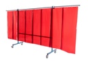 Ecran mobile d'atelier 3 VOLETS avec 8 lanières Epaisseur 570 x 1 mm - Orange - hauteur 1950 mm x largeur 4000 mm [la pièce]