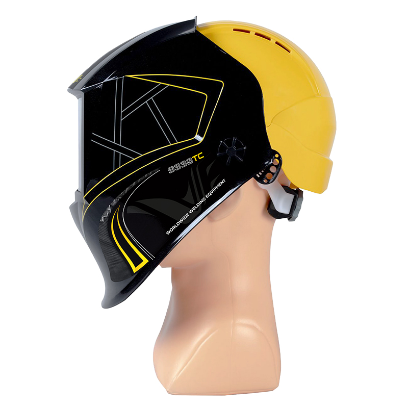Masque de soudure automatique PROSPAR9330 avec casque de chantier - 4 capteurs, teinte variable din 4-8 / 9-13, filtre true color, 100x65 mm, classe optique 1/1/1/1, garantie 2 ans [la pièce]