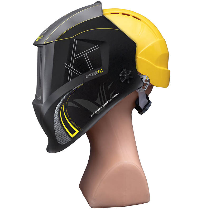 Masque de soudure automatique PROSPAR9430 avec casque de chantier - 4 capteurs, teinte variable din 4-8 / 9-13, filtre true color, 100x73 mm, classe optique 1/1/1/1, garantie 2 ans [la pièce]