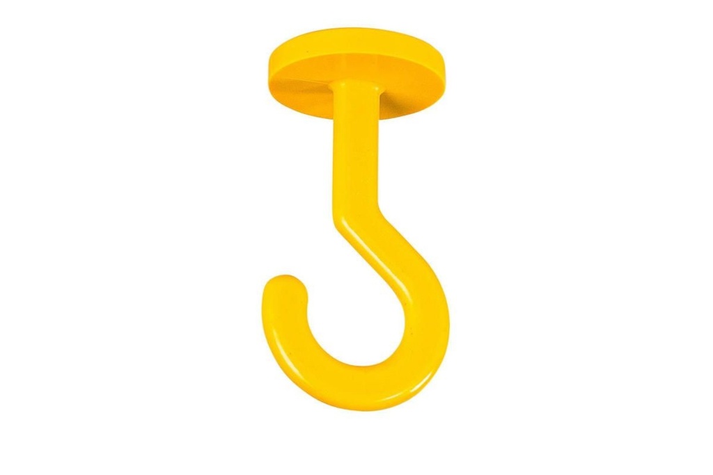Crochet de suspension en plastique jaune pour rail -dim : 40 x 40 mm [la pièce]