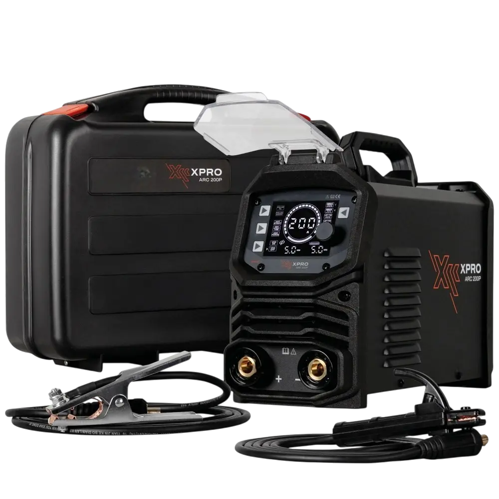 Poste à souder XPROARC 200 MMA Pulsé  - 200A à 60 % - 230V monophasé avec porte-Electrode 3m et Kit Pince de masse 3m [la pièce]