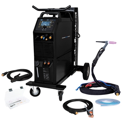 [POS24600WWEP] Poste à souder PROTIG 328 AC/DC - TIG pulsé AC/DC, MMA 320A à 60 % avec refroidisseur intégré, torche TIG18 4m, Kit Pince de masse 3m et chariot 4 roues - alimentation 380V triphasé [la pièce]